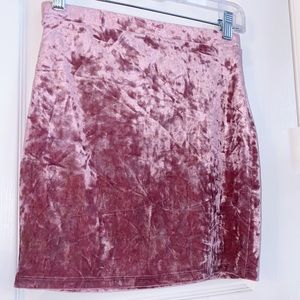 Pink velvet skirt